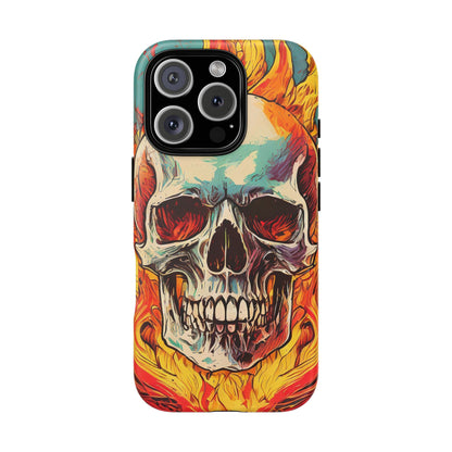 Flaming Skull Tough Phone Case
