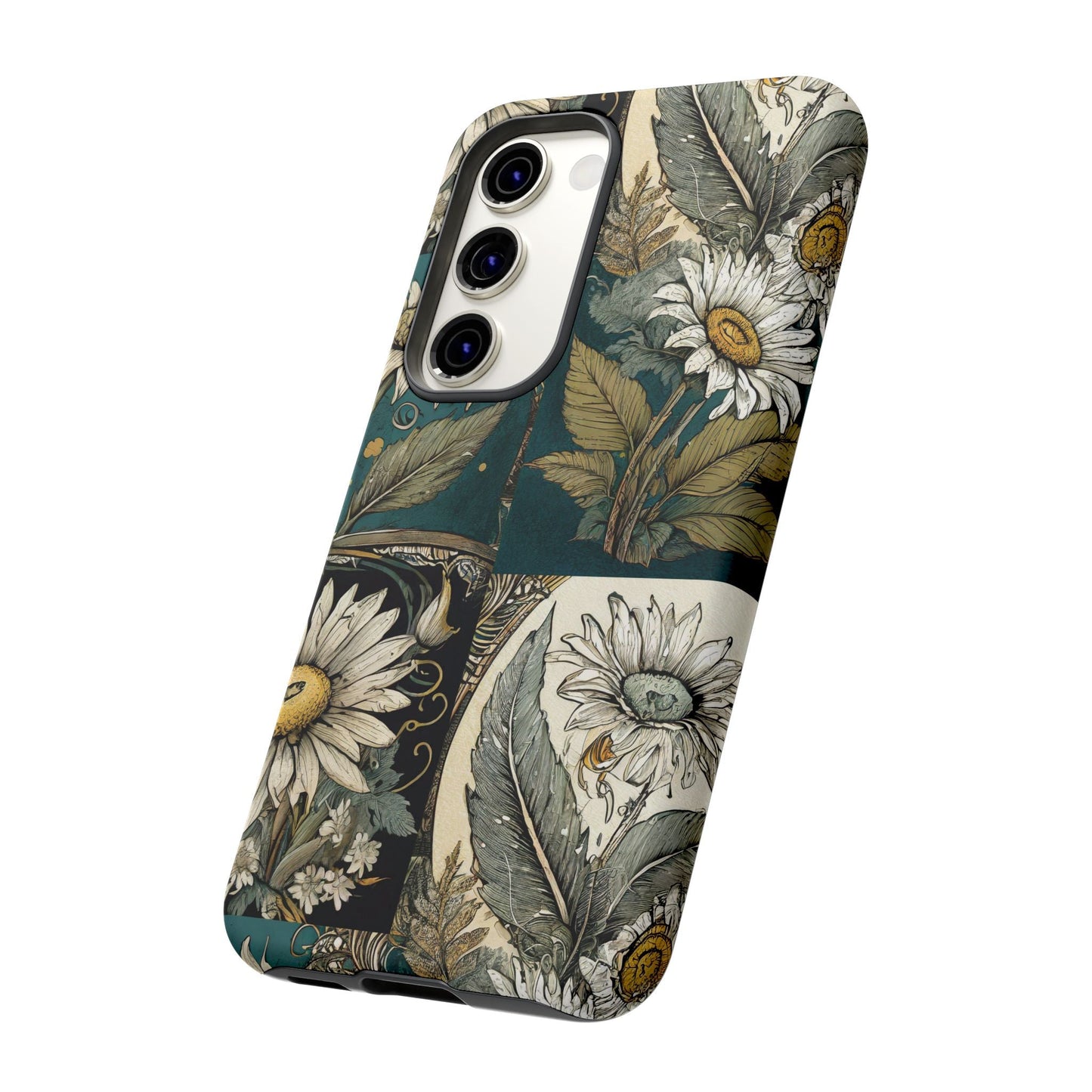 Abstract Teal Daisy Tough Phone Case