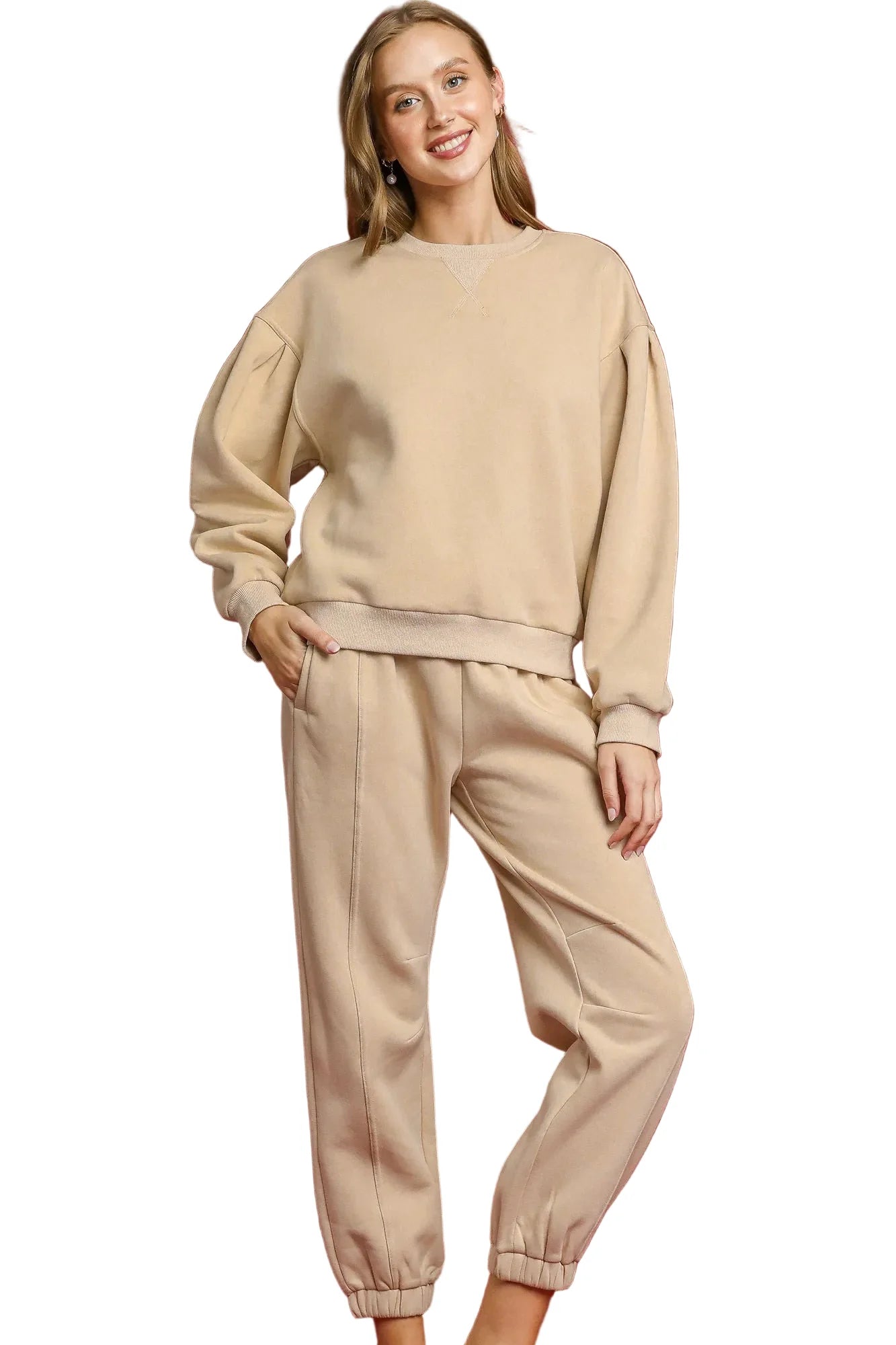 Fleece Jogger Pants with Drawstring