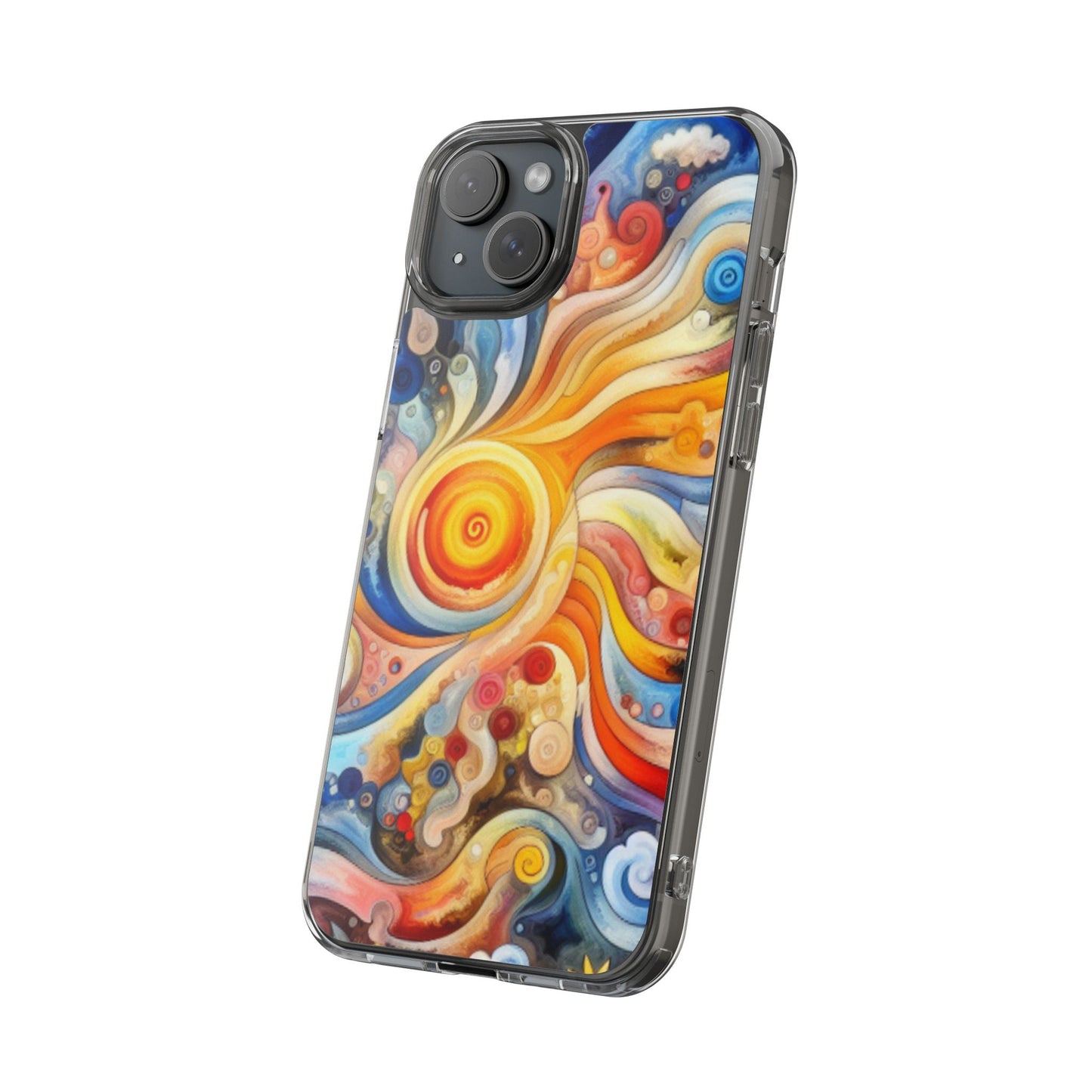 Colorful Abstract Swirl Clear Phone Case