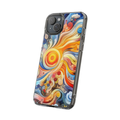 Colorful Abstract Swirl Clear Phone Case