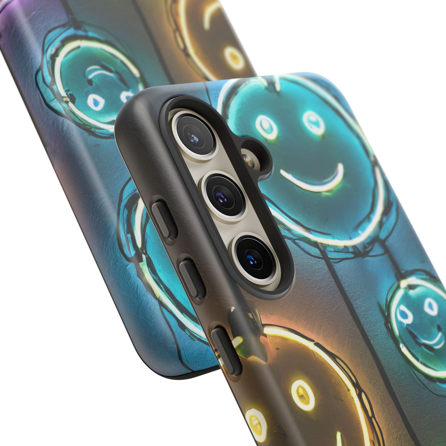 Colorful Neon Smiley Face Phone Case - Tough & Stylish Protection