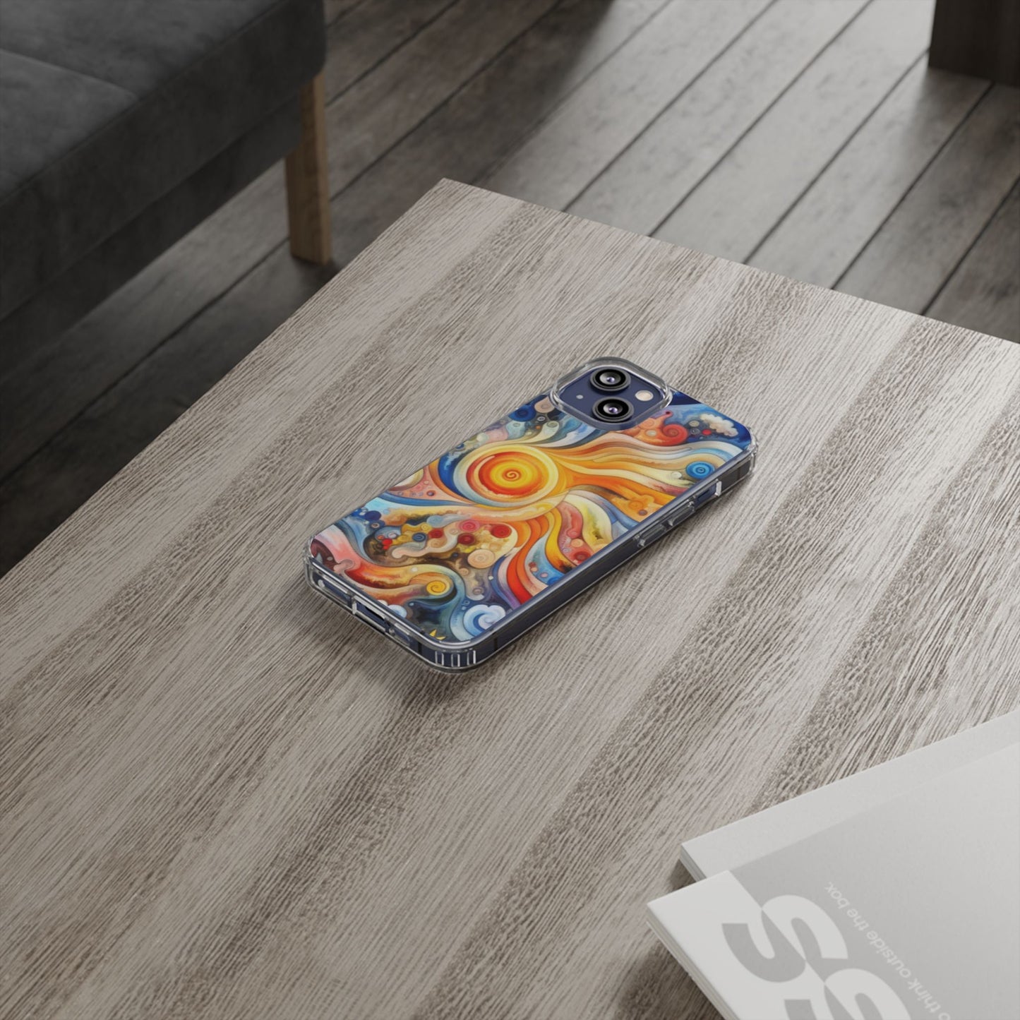 Colorful Abstract Swirl Clear Phone Case