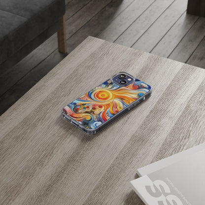 Colorful Abstract Swirl Clear Phone Case