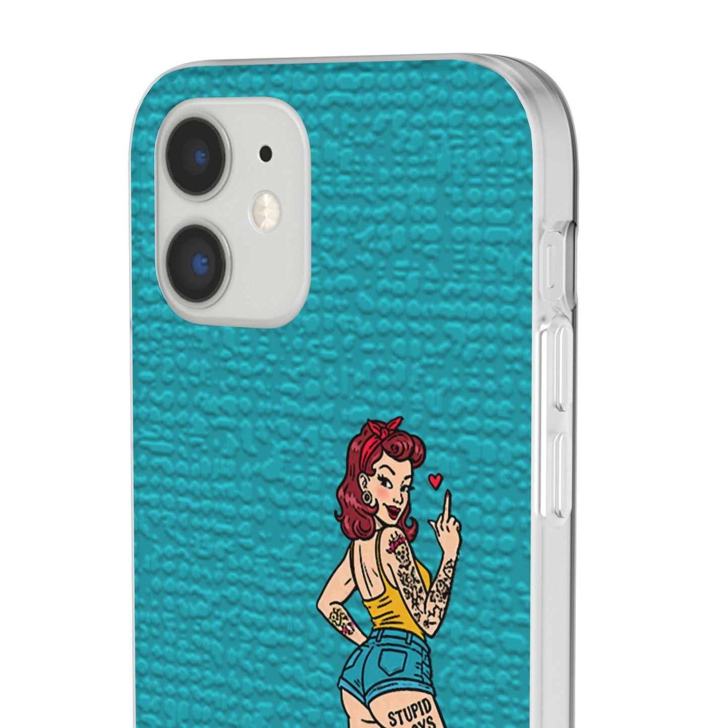 Sassy Pin-Up Stupid Boys Teal Flexi Phone Case