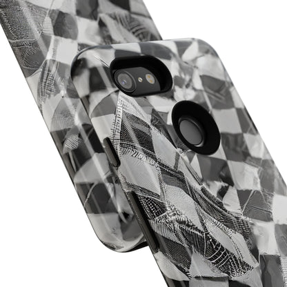 Abstract Checker Print Tough Phone Case