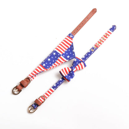 3-Piece Dog Collar Set – Patriotic Stars & Stripes Design