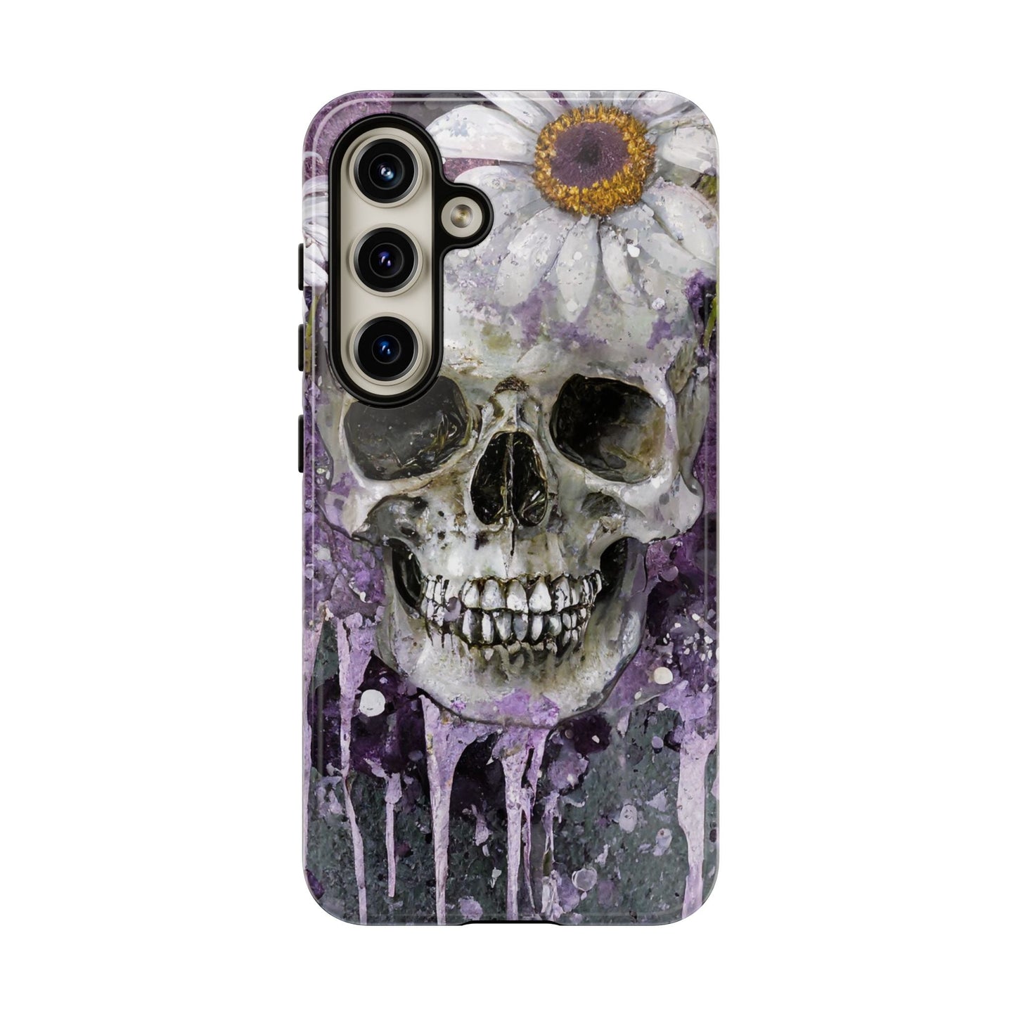 Plum Skull and Daisy Tough Phone Case