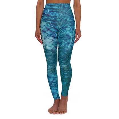Ocean Goddess Mermaid High Waisted Leggings