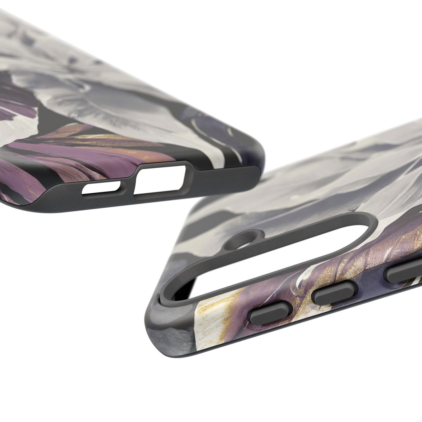 White & Plum Floral Tough Phone Case