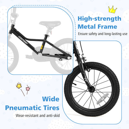 16 Inch Kids Bike Adjustable for 4-7 Years Old with Low-Step Frame