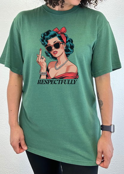 Respectfully Middle Finger Unisex Bamboo/Cotton Graphic T-Shirt