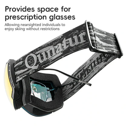 Qunature Anti-Fog Ski Goggles UV400 Protection Double-Layer Lenses for Clear View