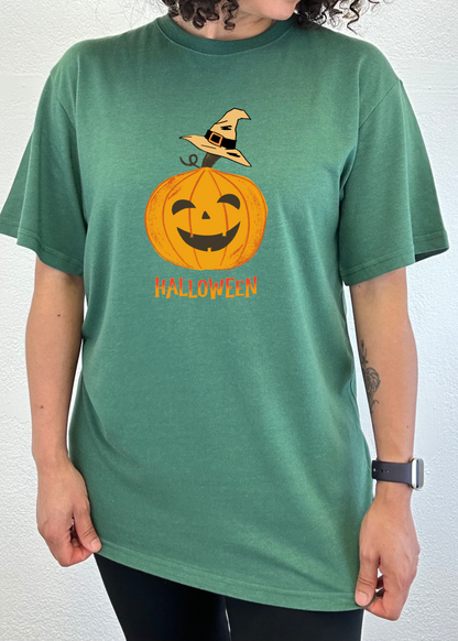 Halloween Pumpkin Unisex Bamboo Viscose/Organic Cotton Short Sleeve Graphic T-Shirt