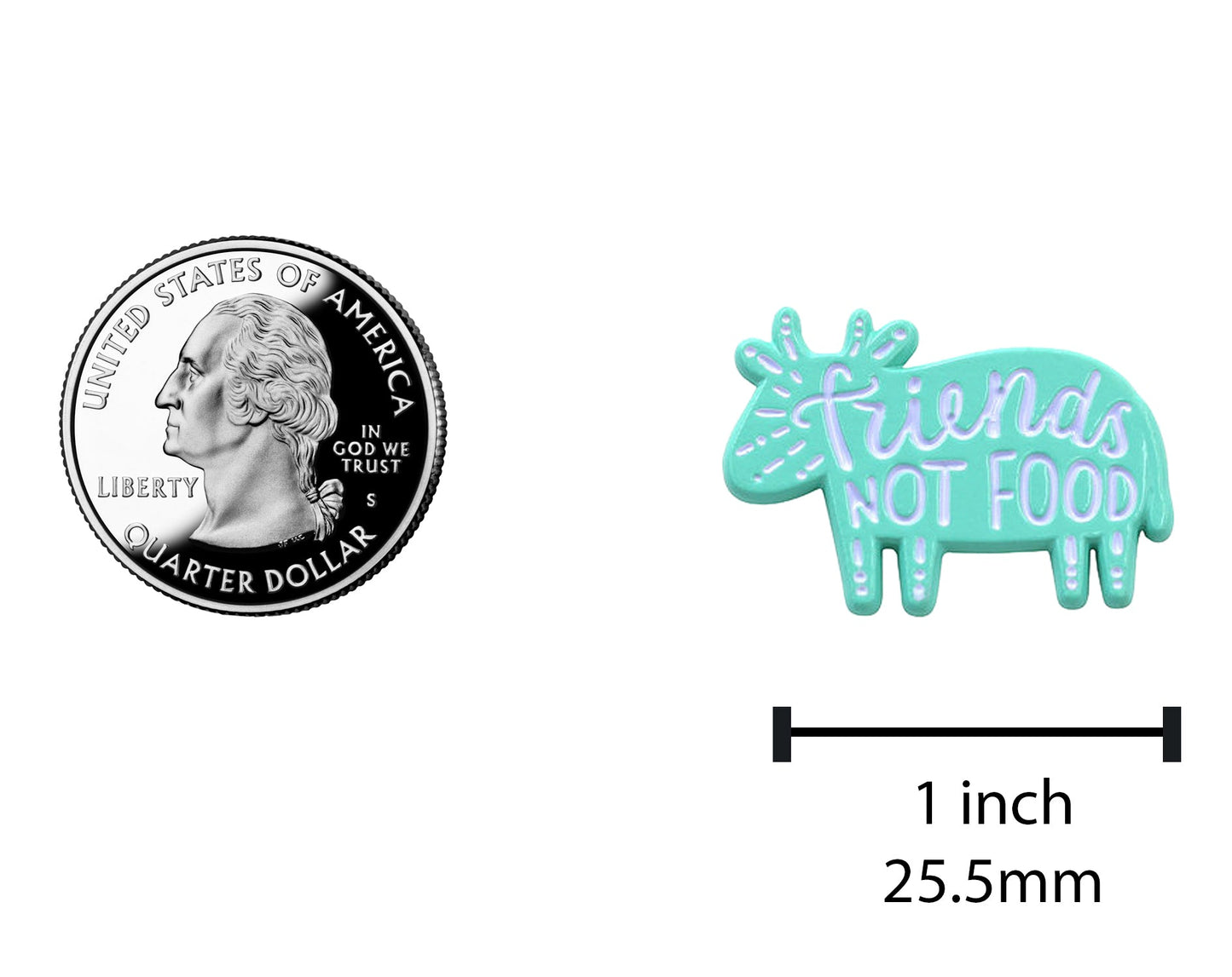 Friends Not Food Vegan Vegetarian Pride Pin