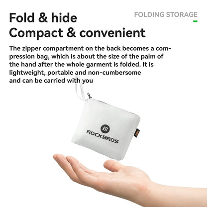 ROCKBROS Fluorescent Lightweight Cycling Phosphorescent Jacket Foldable