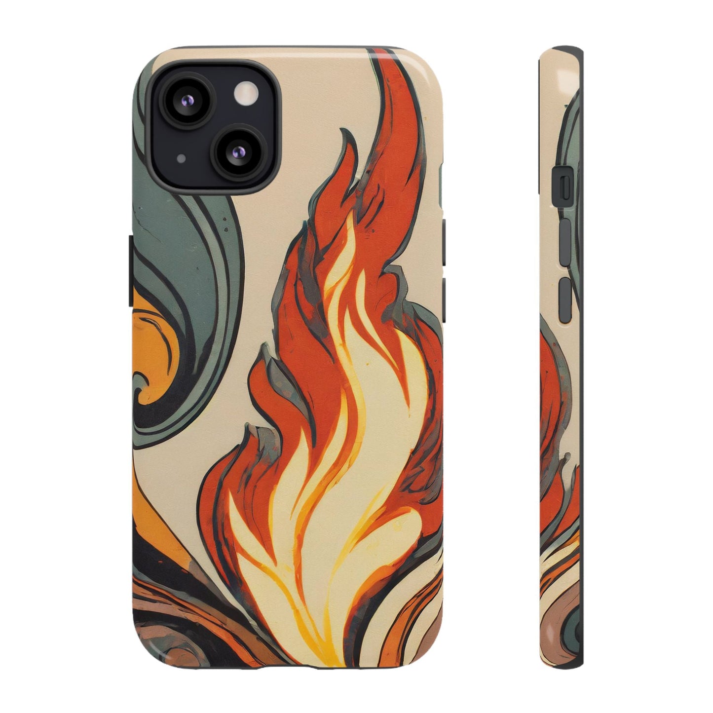 Artistic Flames Abstract Tough Phone Case