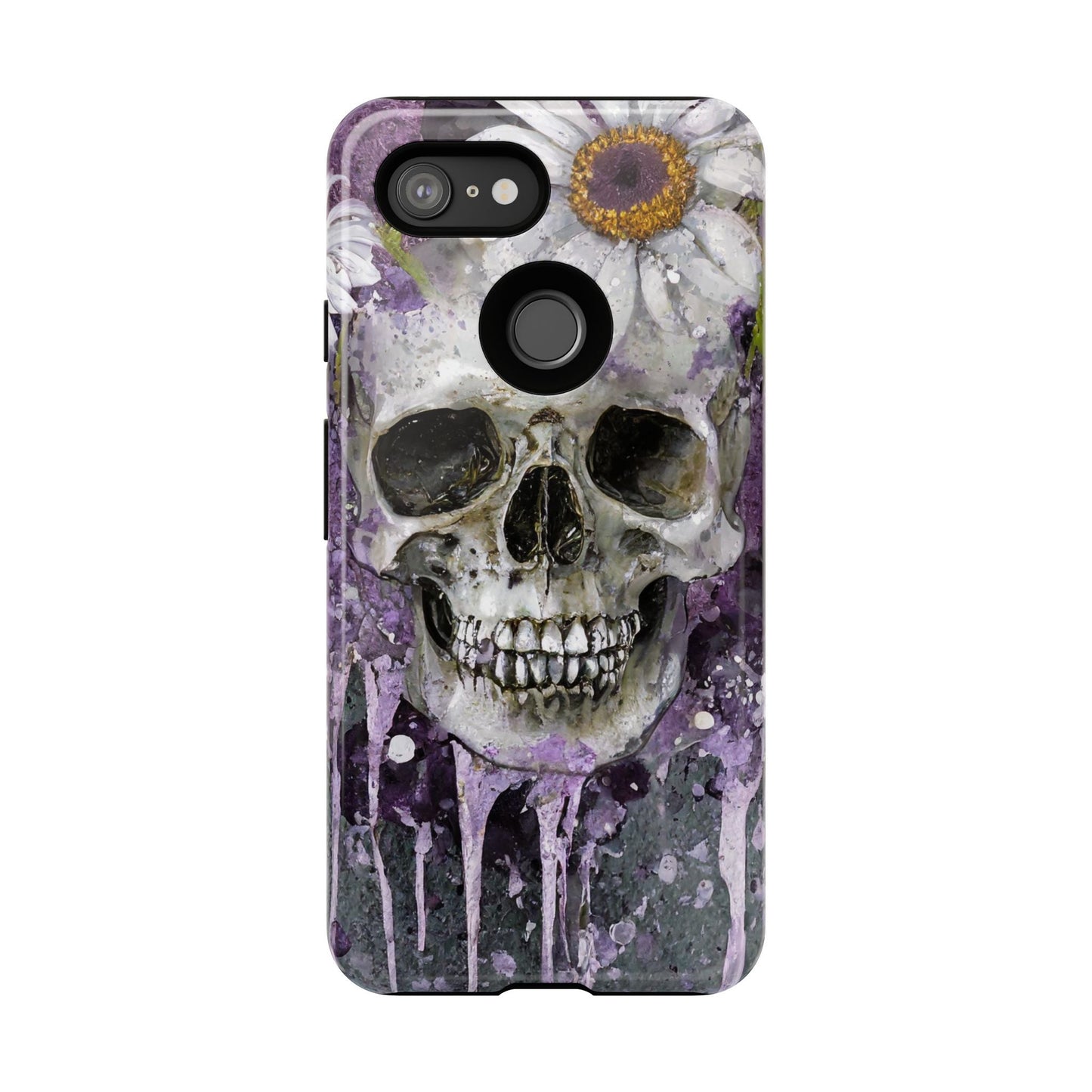 Plum Skull and Daisy Tough Phone Case