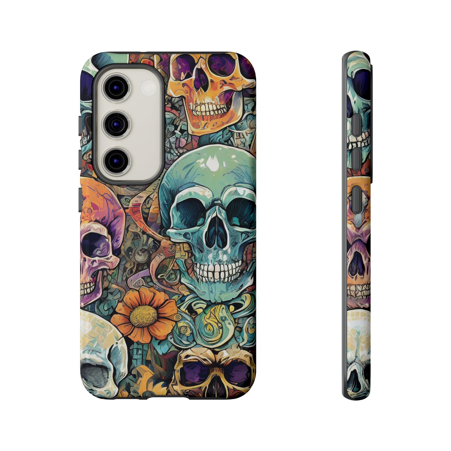Artistic Skull Collage Tough Phone Case