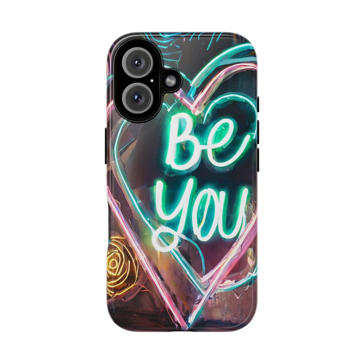 Be You Colorful Neon Heart Tough Phone Case