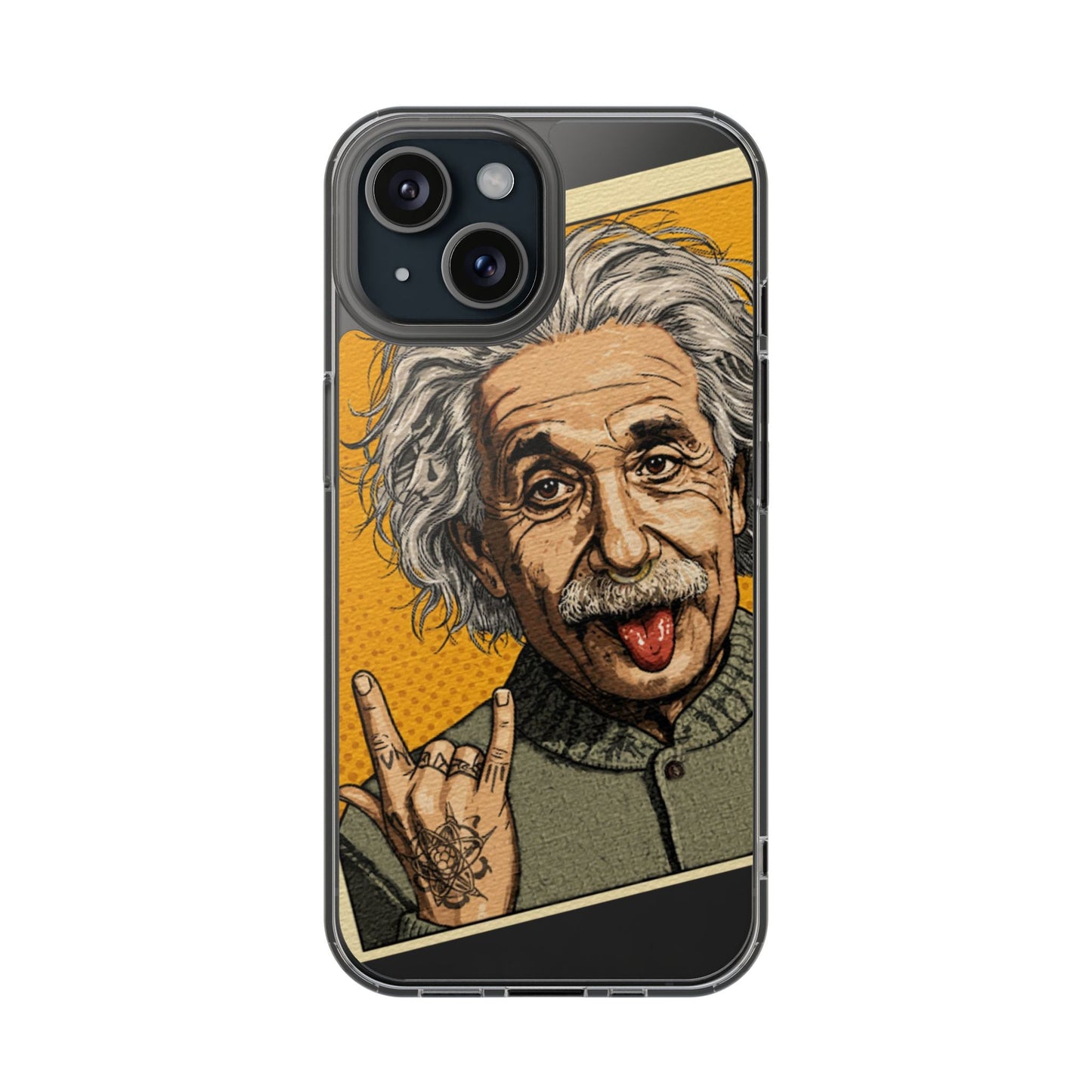 Edgy Einstein Clear Phone Cases