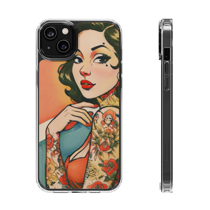 Retro Pin Up Clear Phone Case