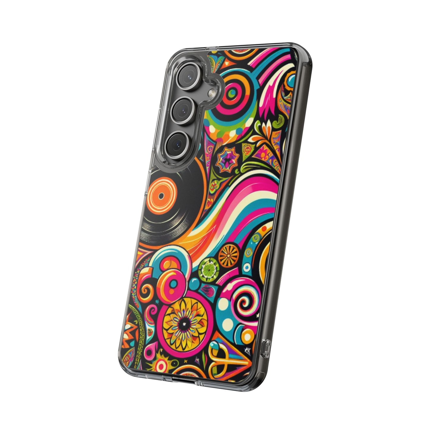 Colorful Vinyl Record Clear Phone Case