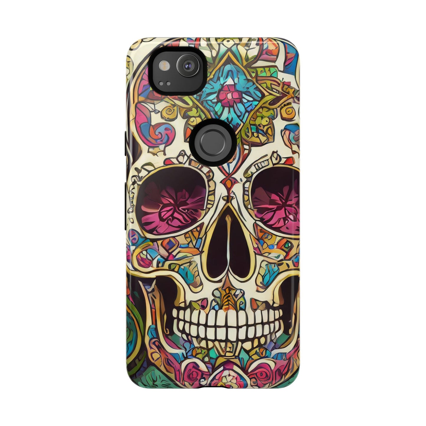 Colorful Sugar Skull Tough Phone Case
