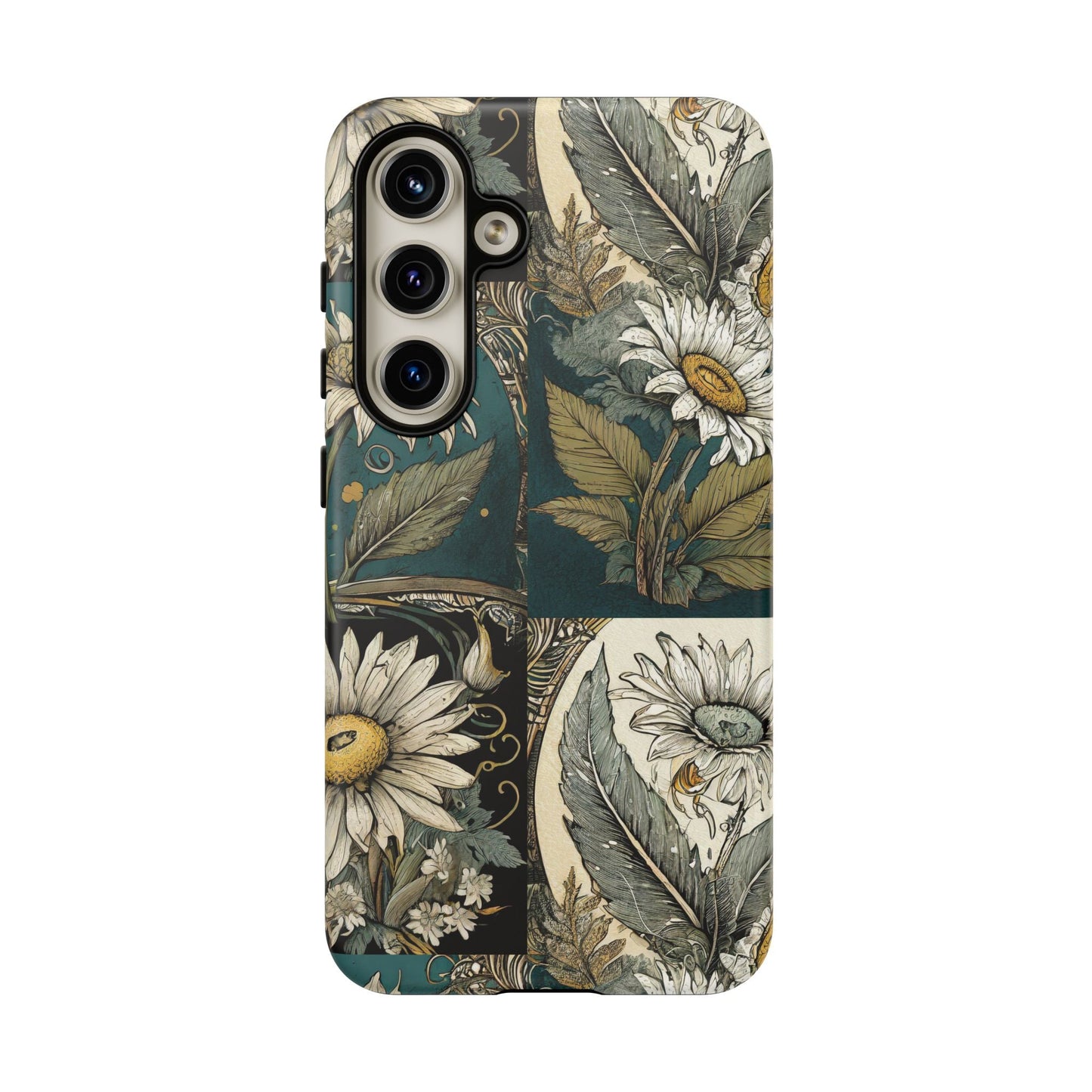 Abstract Teal Daisy Tough Phone Case