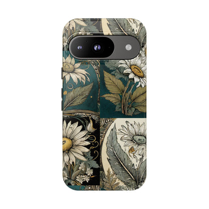 Abstract Teal Daisy Tough Phone Case