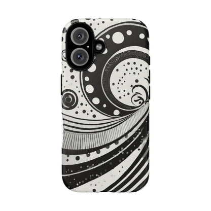 Artistic Black & White Swirl Tough Phone Case