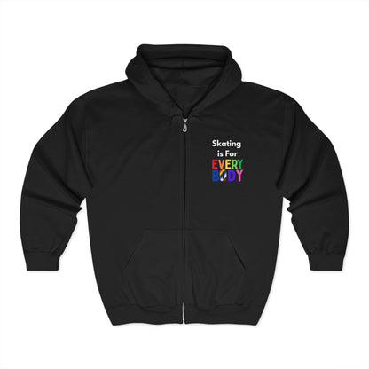 Skating is For Everybody Unisex Zip Hooded Sweatshirt