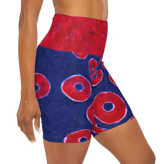 Phisherman Phish Donuts High Waisted Yoga Shorts