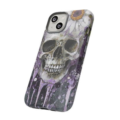 Plum Skull and Daisy Tough Phone Case