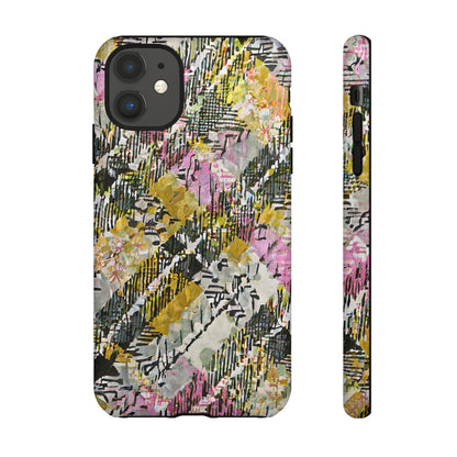 Purple Plaid Floral Artistic Tough Phone Case
