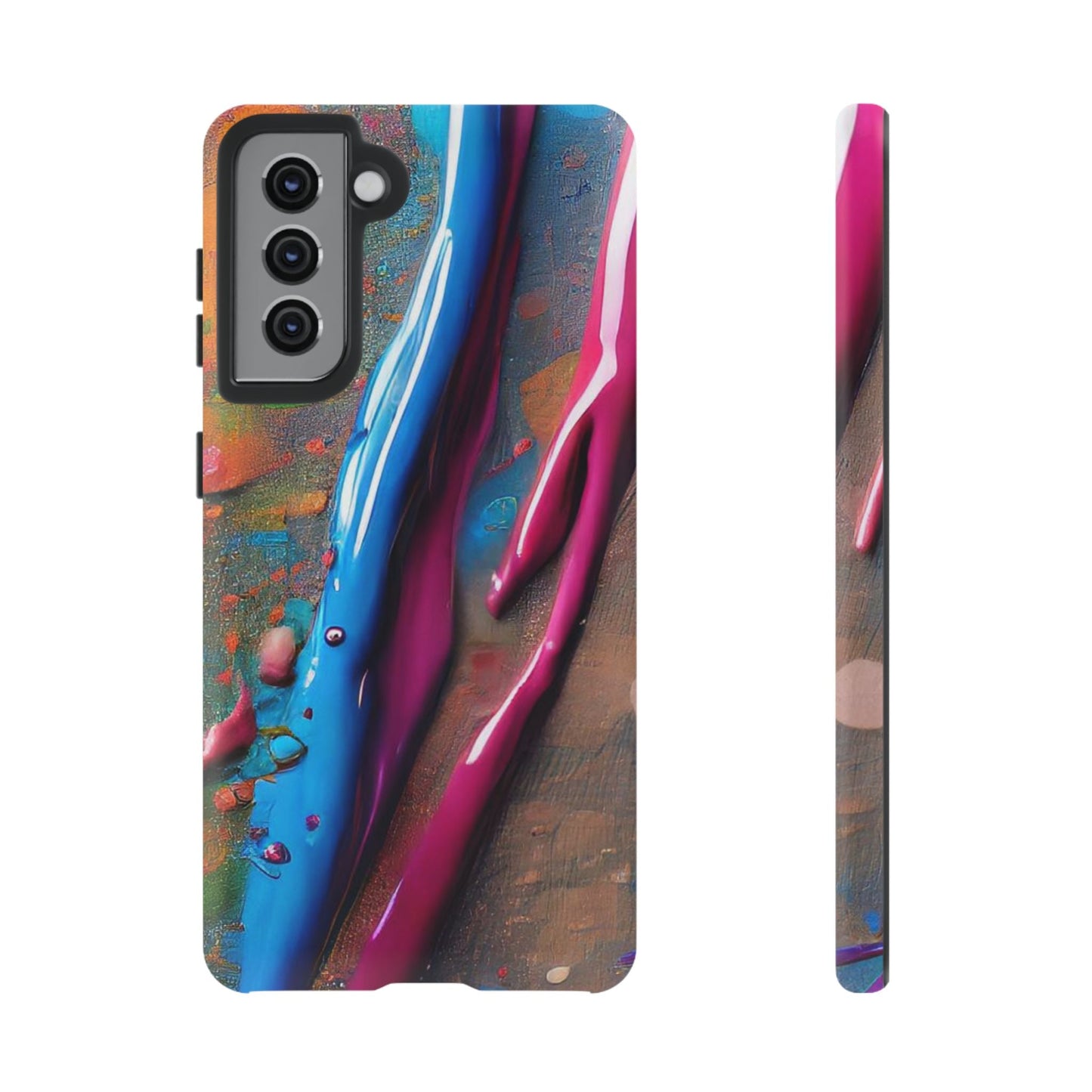 Colorful Artistic Paint Splatter Tough Phone Case