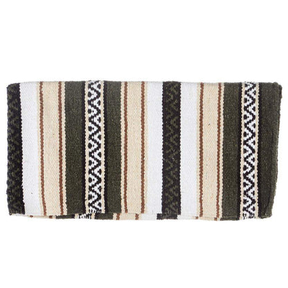 Olive Green Hogan Acrylic Blend 30x60 Saddle Blanket