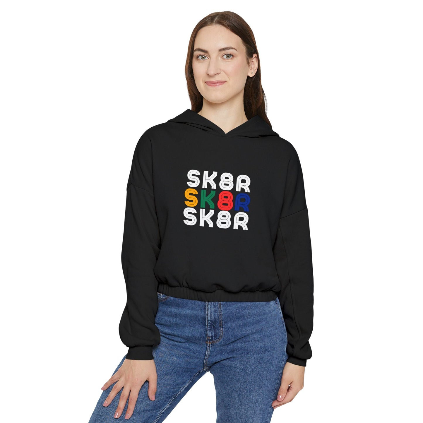 Women’s Cropped Retro Skater Hoodie