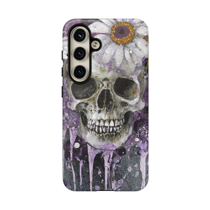 Plum Skull and Daisy Tough Phone Case
