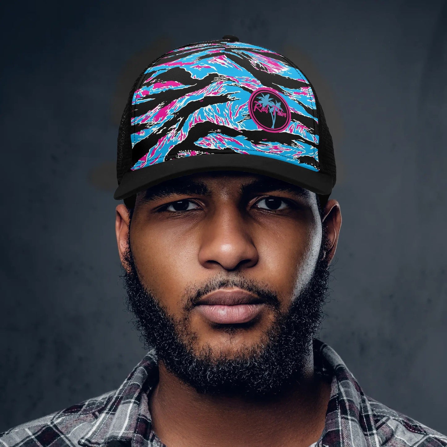 Miami Tiger Stripe Mesh Trucker Hat