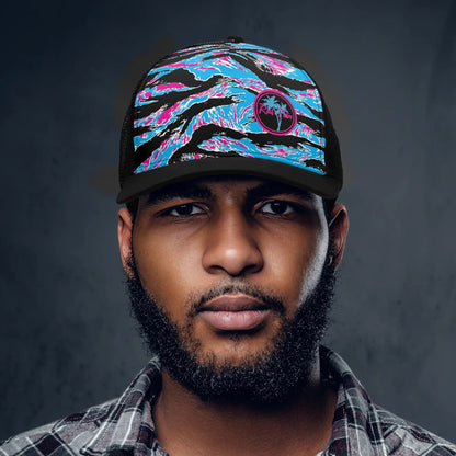 Miami Tiger Stripe Mesh Trucker Hat
