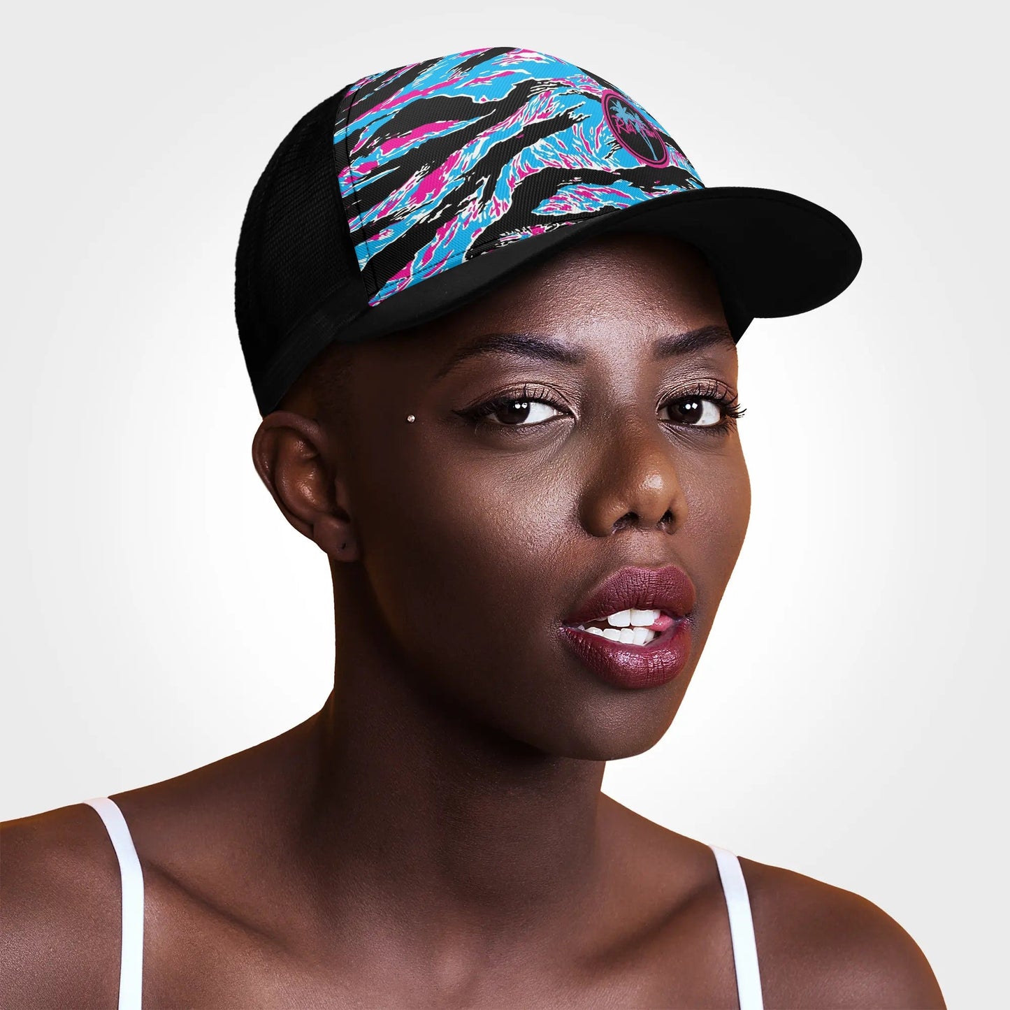 Miami Tiger Stripe Mesh Trucker Hat