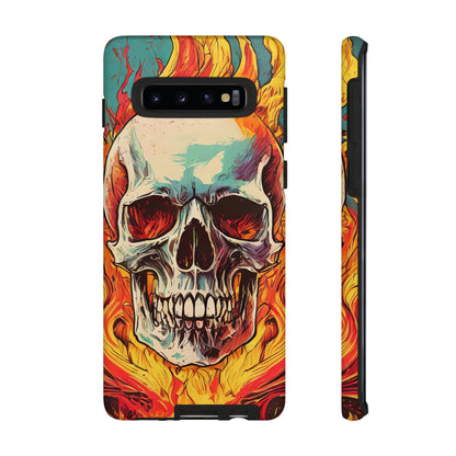 Flaming Skull Tough Phone Case