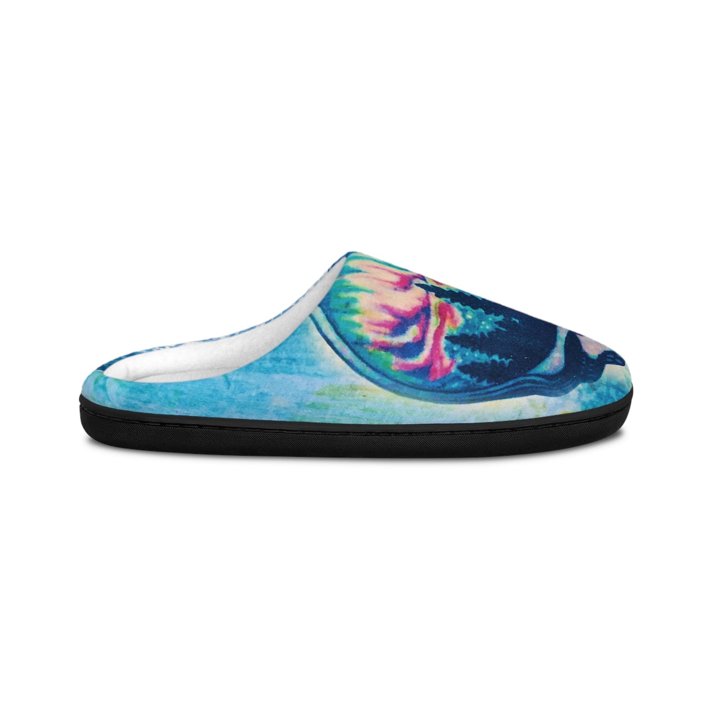 Aurora Borealis Skull Men's Slippers