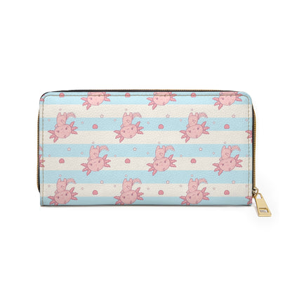 Personalizable Axolotl Zip-Around Wallet