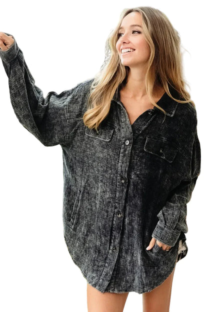 Vintage Washed Wrinkle Gauze Shacket