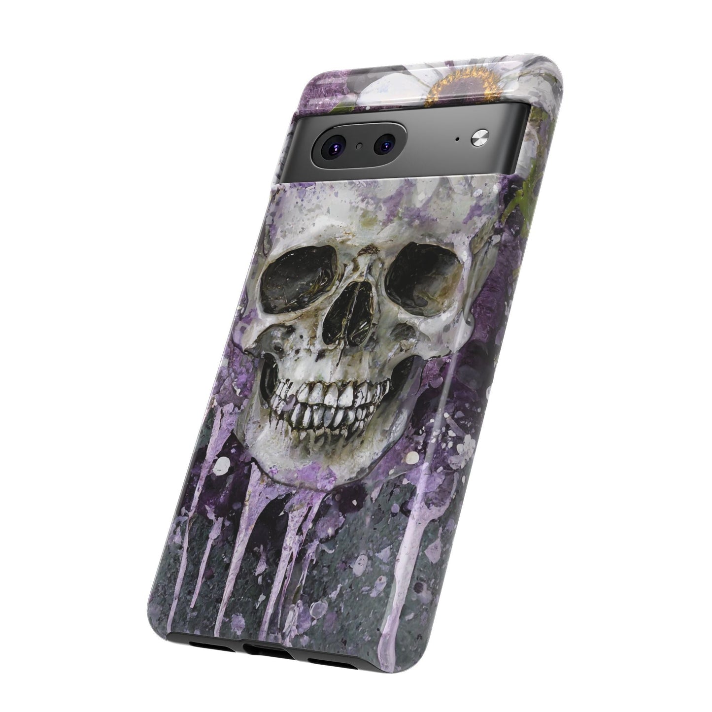 Plum Skull and Daisy Tough Phone Case