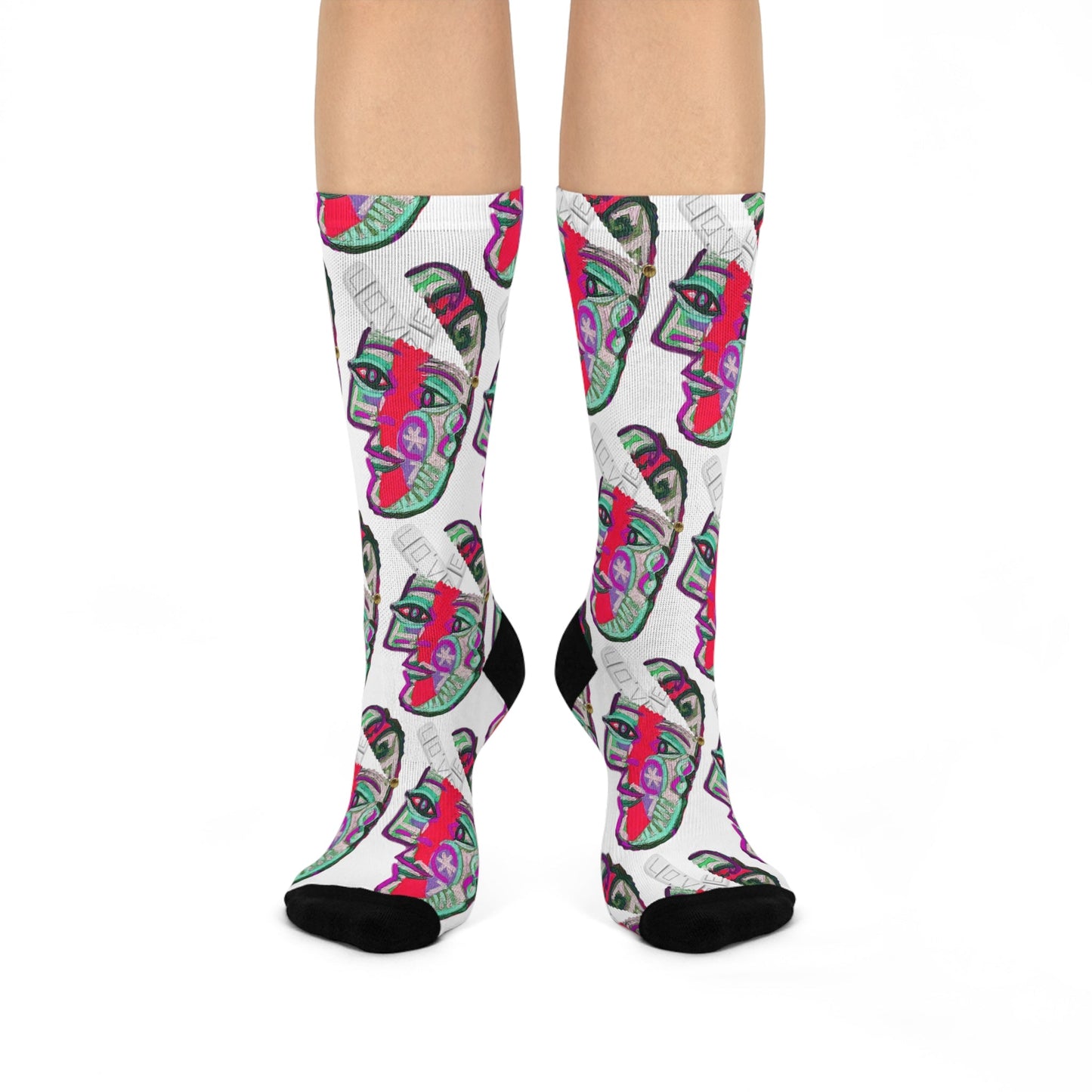 LOVE PILL Cushioned Crew Socks Ivory Powder