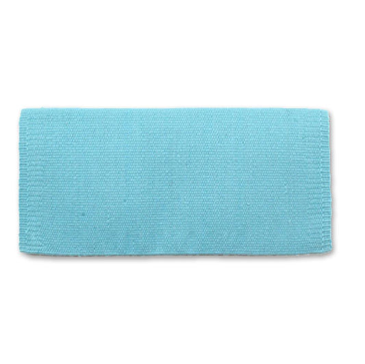 1314C-76 San Juan Solid Aqua 38x34 New Zealand Wool Saddle Blanket