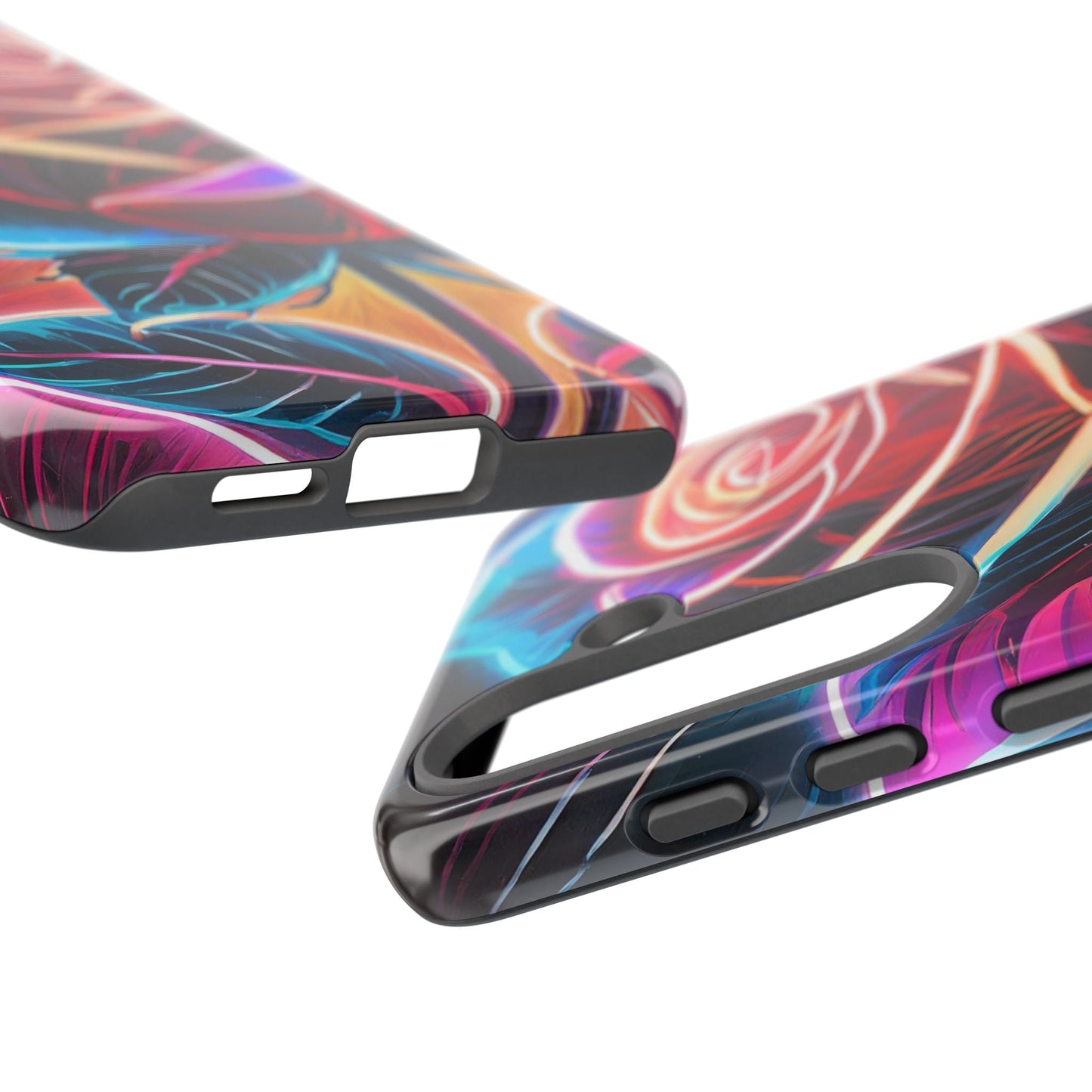 Artistic Neon Rose Tough Phone Case